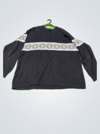 Navy Blue Sweater with White Pattern
