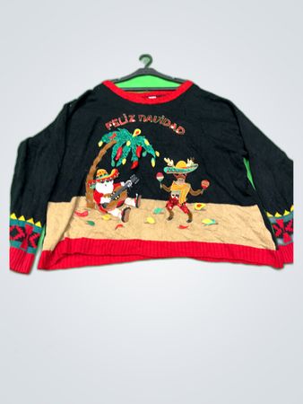 Holiday Time Feliz Navidad Ugly Christmas Sweater