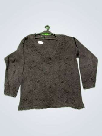 One Step Up Black Embroidered V-Neck Sweater