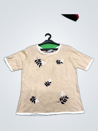 Sag Harbor Petite Embroidered Short Sleeve Top