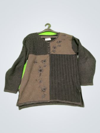 Gray and Black Knit Sweater
