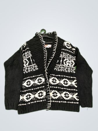 Country Black Knit Cardigan