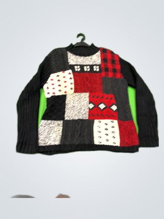 Liz Claiborne Patchwork Knit Sweater