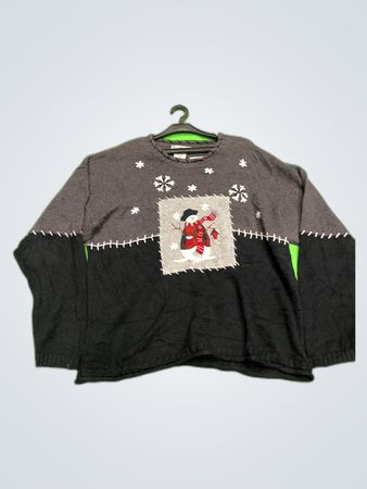 Timberland Gray Snowman Knit Sweater