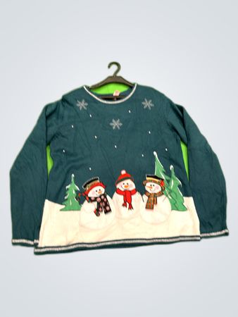 Unbranded Teal Snowman Knit Sweater