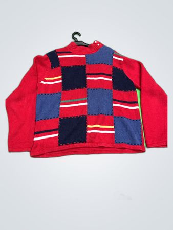 Liz Claiborne Crazy Horse Patchwork Turtleneck Sweater