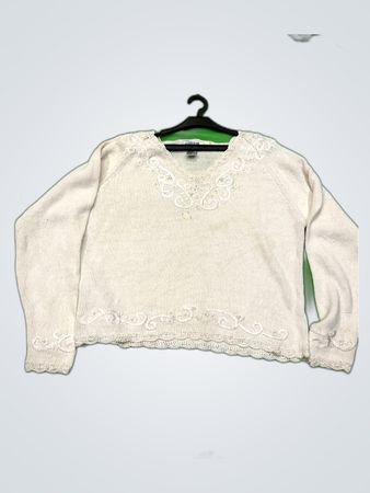 Kimberly Hope White Knit Sweater