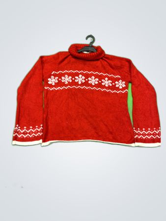 White Stag Red Snowflake Turtleneck Sweater