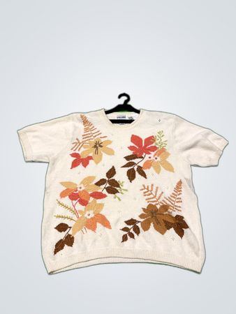 Alfred Dunner Floral Knit Sweater