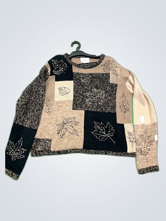 Christopher & Bank Embroidered Patchwork Knit Sweater