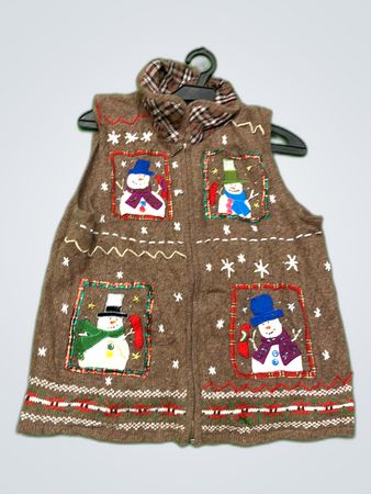 Hampshire Studio Snow Embroidered Wool Knit Vest