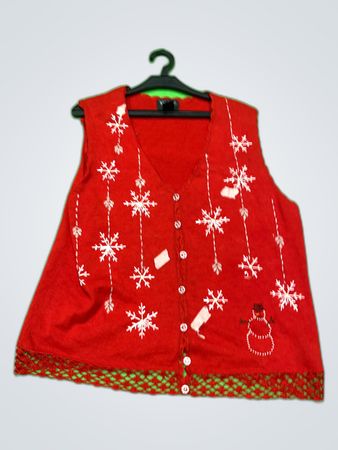 Designers Originals Red Christmas Knit Vest