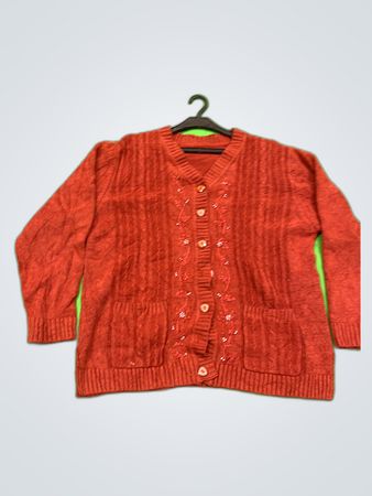 Unbranded Rust Knit Cardigan