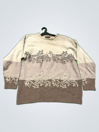 La Reine Floral Embroidered Knit Sweater