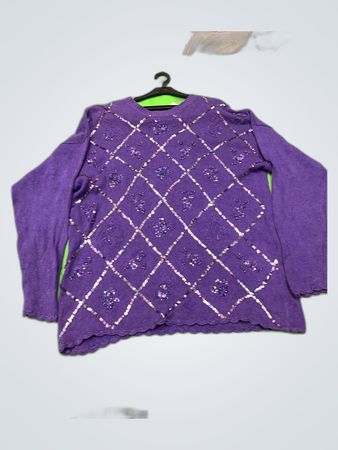 Cervelle Purple Sequin Knit Sweater