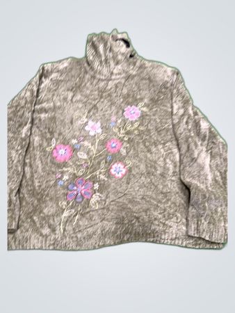 Alfred Dunner Floral Turtleneck Sweater
