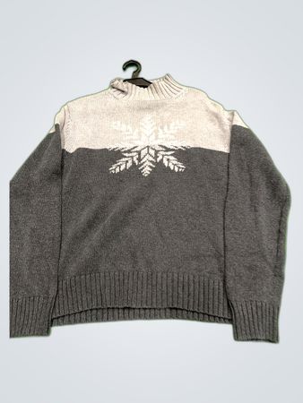 Covington Gray Sweater with Snowflake Design