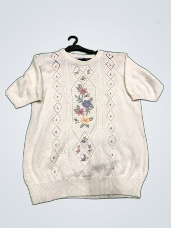 Alfred Dunner Floral Knit Sweater