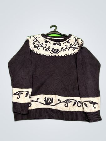 Adrienne Vittadini Floral Knit Sweater