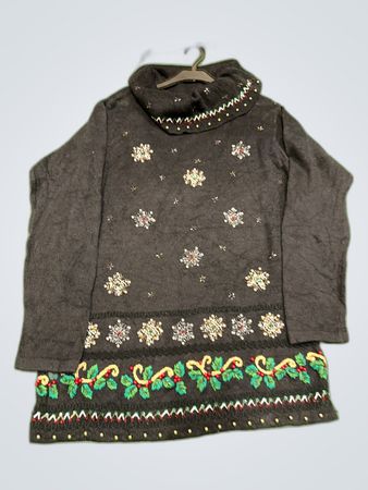 B.P. Design Embroidered Turtleneck Sweater