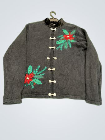 Crystal Kobe Floral Embroidered Sweater