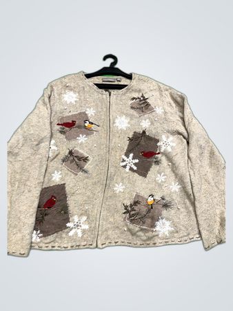 Craft & Barrow Embroidered Knit Cardigan