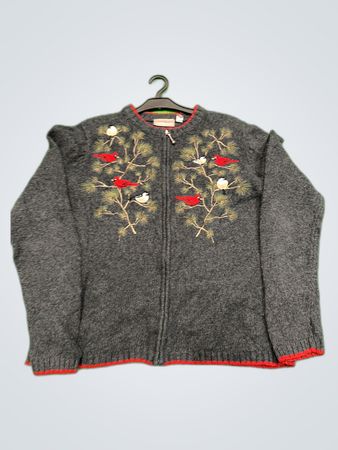 Croft & Barrow Embroidered Cardigan Sweater