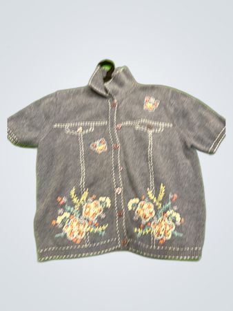 Alfred Dunner Grey Knitted Cardigan