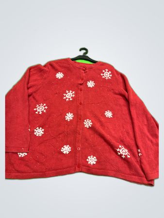 Brooks Brothers Red Snowflake Cardigan Sweater