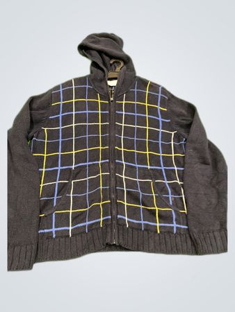 Liz Claiborne Plaid Hooded Knit Sweater