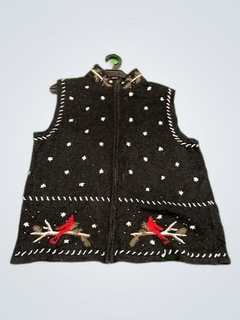 Christopher & Banks Black Knit Cardigan Vest