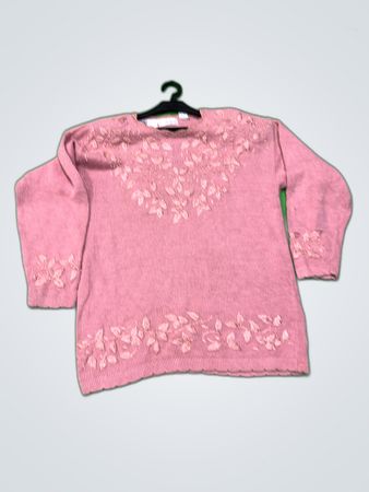 Pink Embroidered Sweater