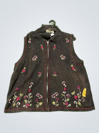 Classic Elements Floral Embroidered Vest