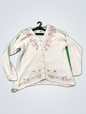 Carolyn Taylor Embroidered Knit Cardigan