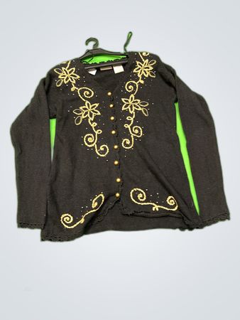 Black Embroidered Sweater