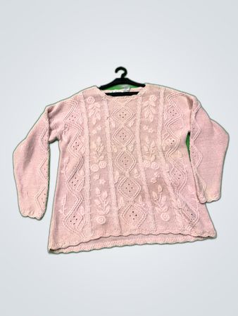 Exclusive Imports Pink Floral Knit Sweater