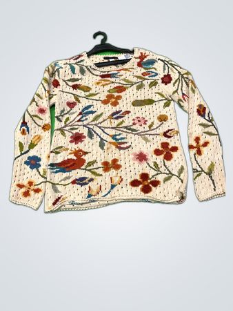 Peruvian Connection Embroidered Knit Sweater