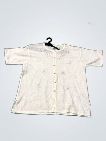 Miller's White Floral Cardigan Sweater