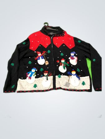 Designer Originals Fa La La Christmas Snowman Knit Cardigan
