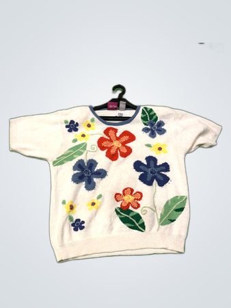 Tan Jay Floral Knit Sweater