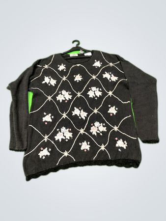Bydesign Floral Embroidered Knit Sweater