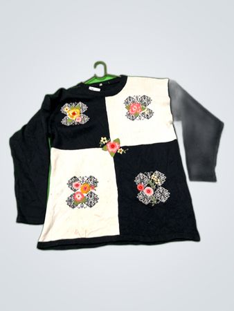 Black and White Floral Sweater