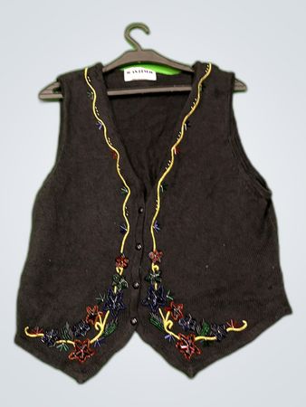 Joan Leslie Petite Black Vest