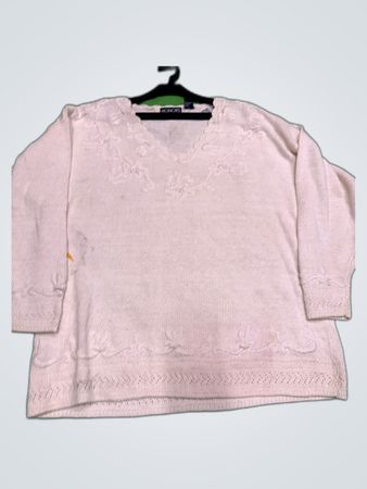 Honors Embroidered V-Neck Knit Sweater