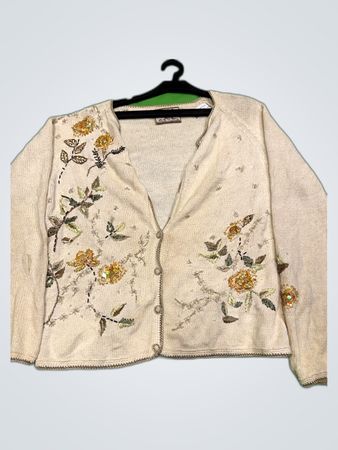 Harbour Petites Embroidered Knit Cardigan