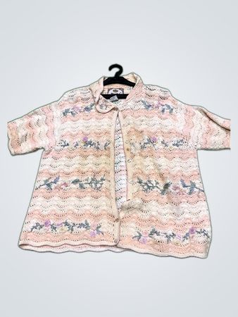 Tiara International Knitted Floral Cardigan