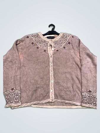 La Madonna Embroidered Knit Cardigan