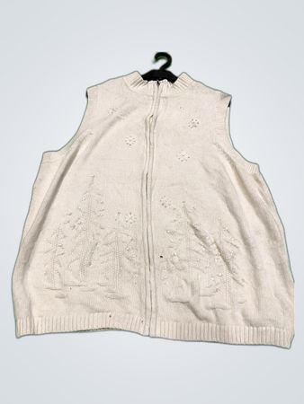 C.J. Banks Embroidered Knit Cardigan Vest