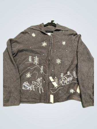 Heirloom Collectibles Christmas Knit Cardigan