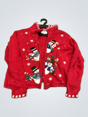 Heirloom Collectibles Red Christmas Knit Cardigan